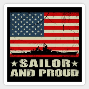 Sailor and Proud American Flag Design Magnet